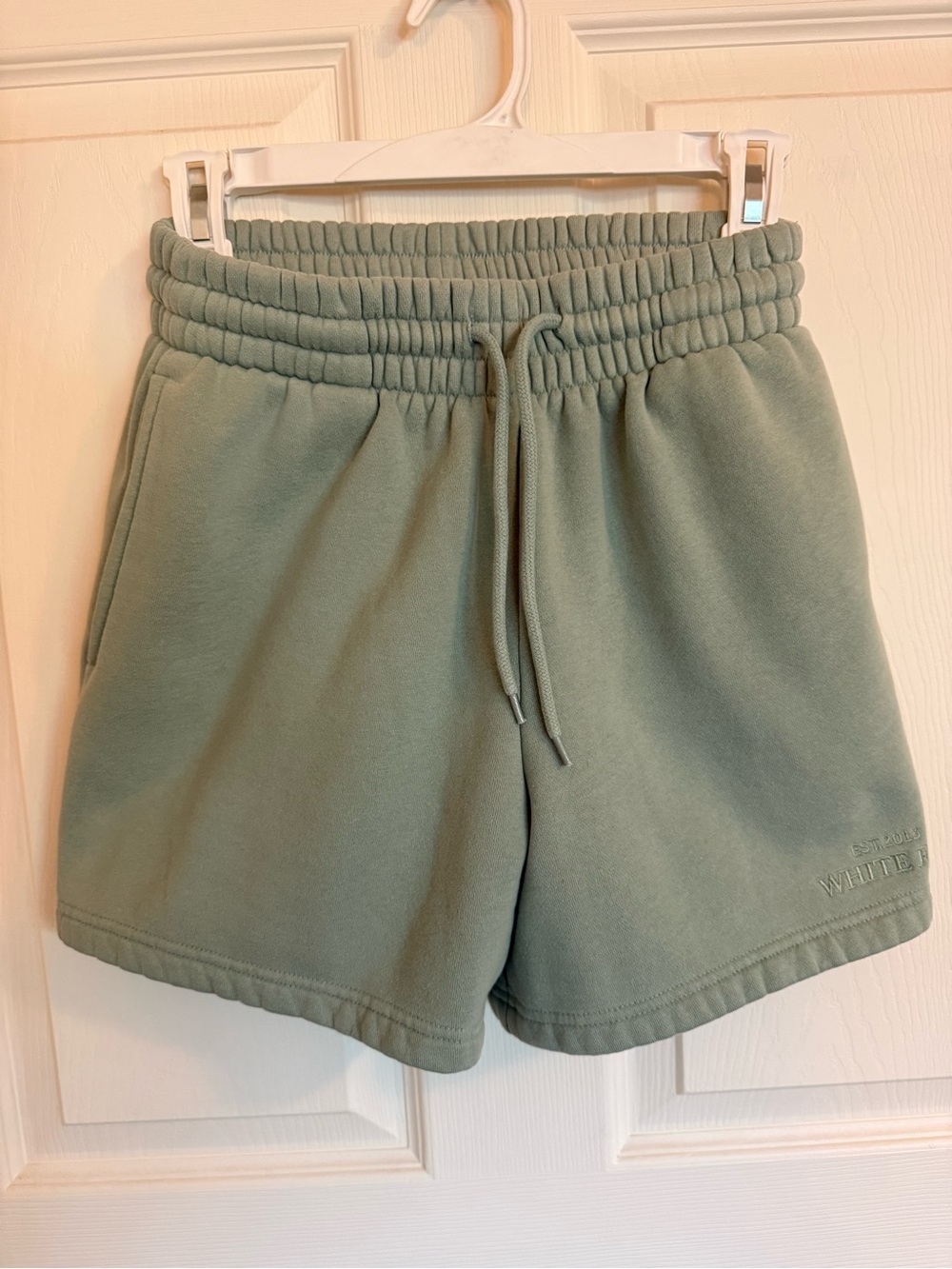 White Fox Sage Green Tie Sweat shorts - Size XS. Matching Sweatshirt available!